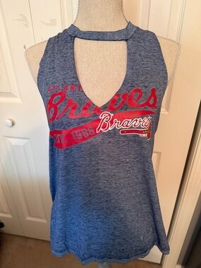 Atlanta Braves Blue Cutout Tank Top